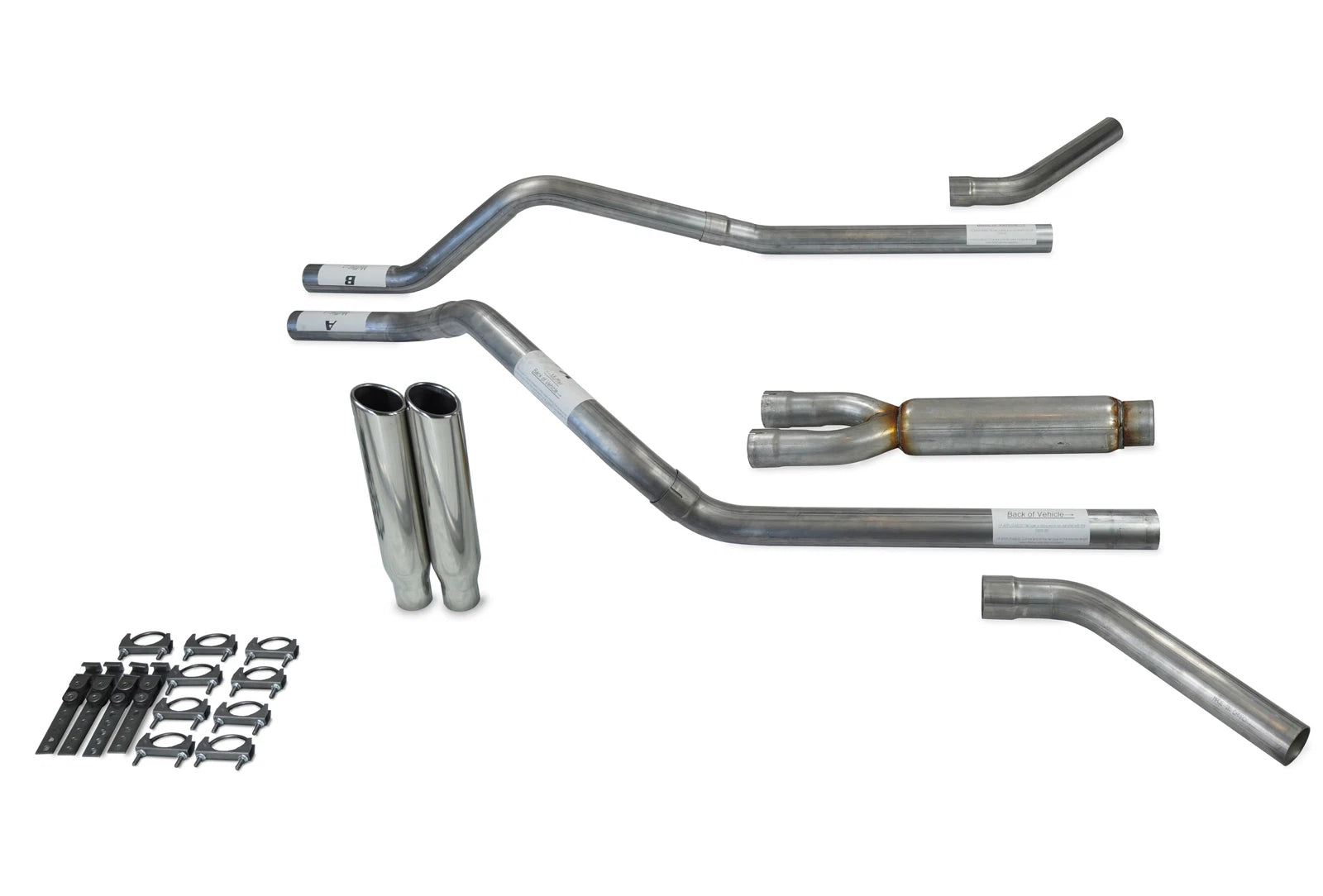 2.5" Dual Exhaust Kit for GMC Jimmy (2000–2004) - Glasspack, Corner Exit