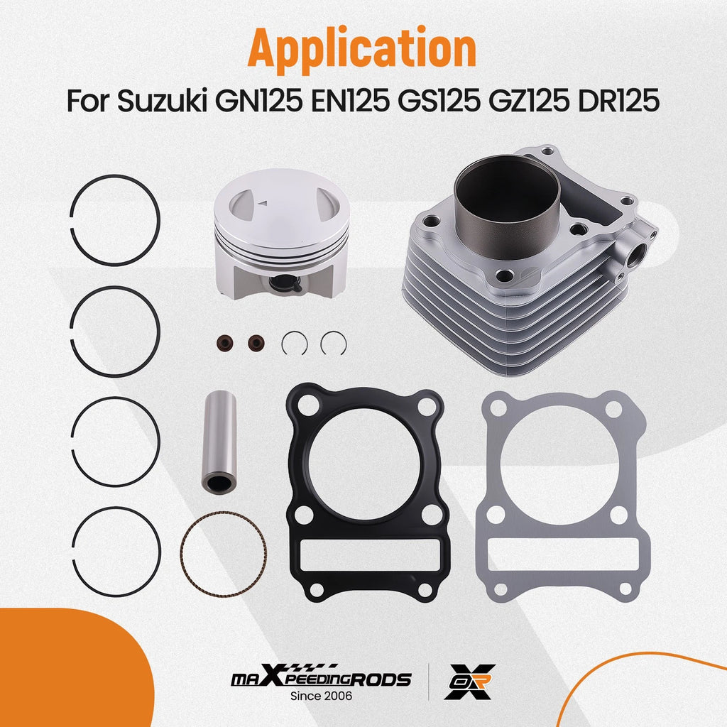 Complete Cylinder Top End Kit for Suzuki GN125 GS125 EN125 DR125 (1982–2013)