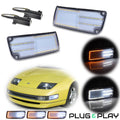 2Pcs Clear Lens DRL Turn Signal with Amber LED Lights for Nissan 300ZX (90–96)