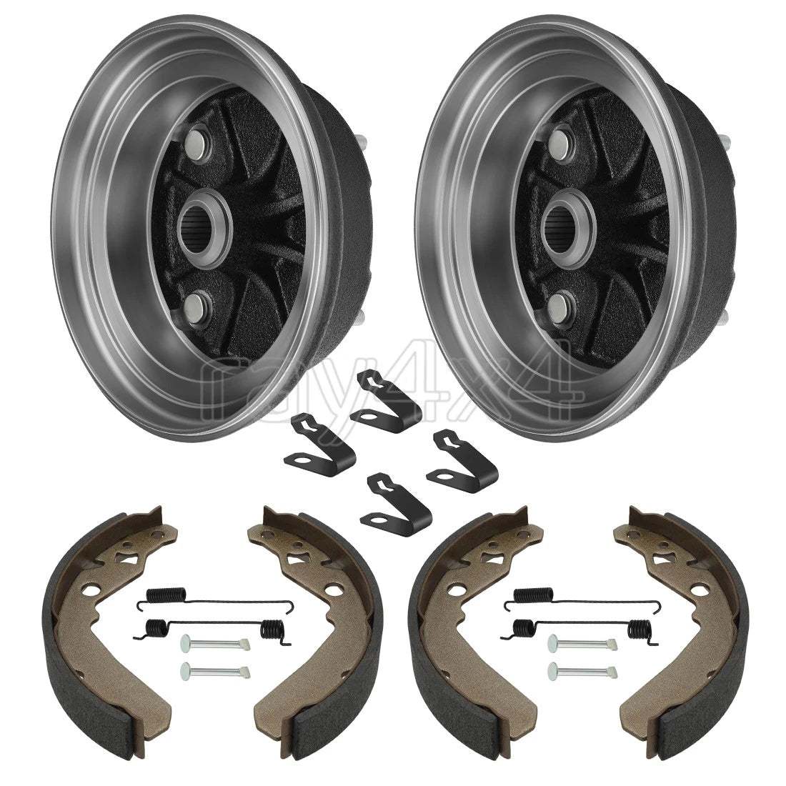 2PC Front Brake Drum & Shoe Kit for Kawasaki Mule 610 4x4 KAF400 (2005–2016)