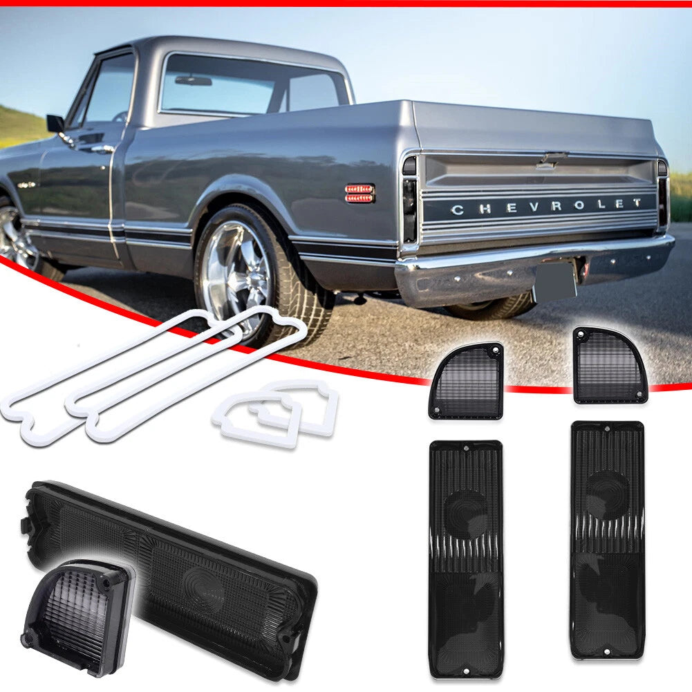 Smoke Tail Light & Reverse Lenses for Chevy GMC Truck Blazer (1967–1972)