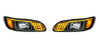 LED Blackout Headlights Pair with Dual LED Turn Signals for Peterbilt 386 (2016–2017)