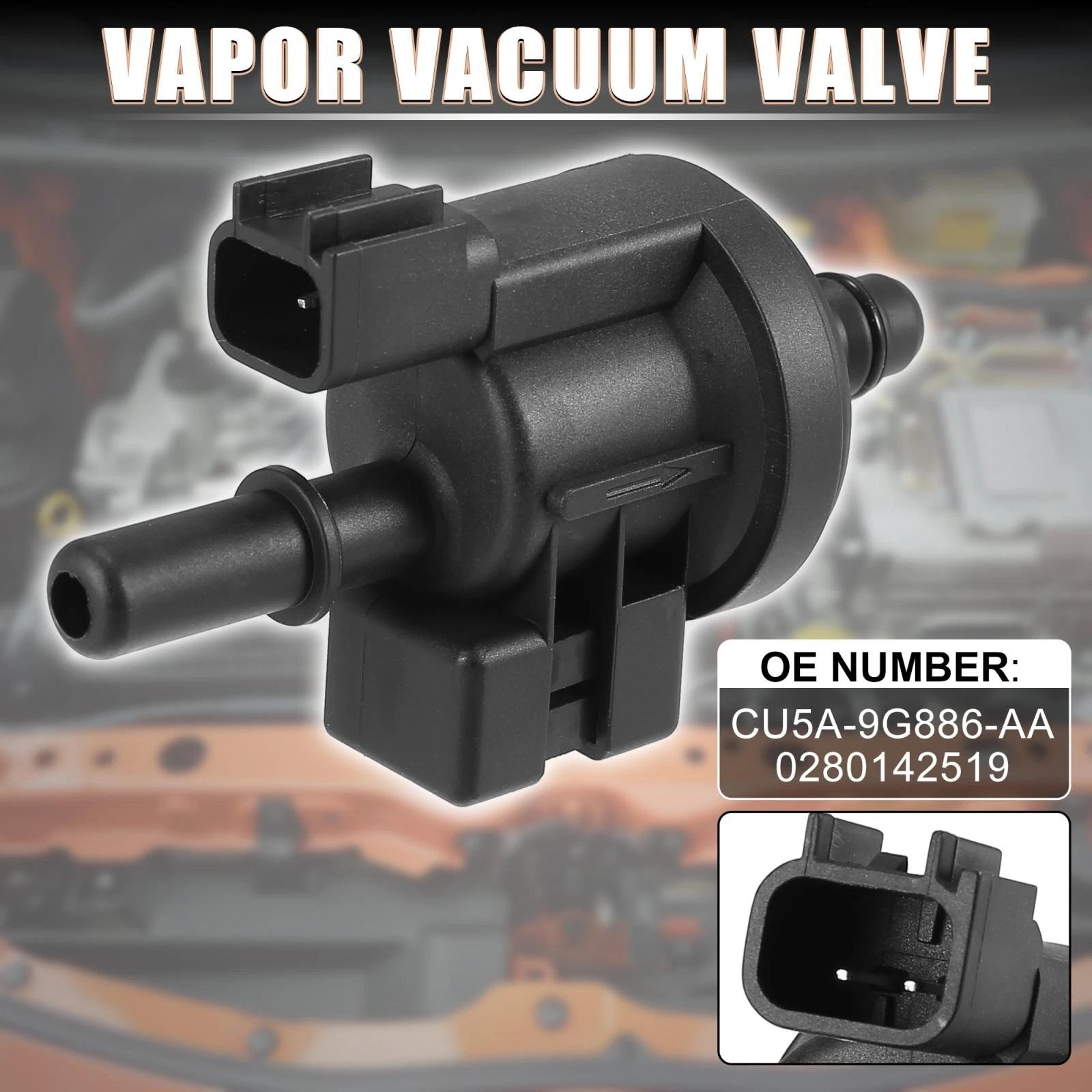 Vapor Canister Vacuum Solenoid Valve for Ford Fusion, Lincoln (2013–2020) CU5A-9G886-AA