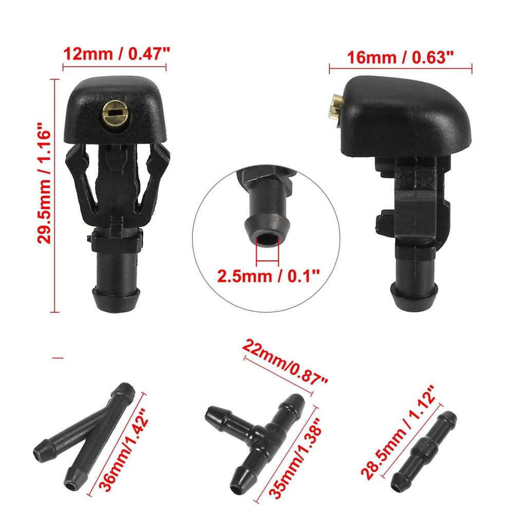 Set of 4 Front Windshield Wiper Nozzles for Nissan Titan, Infiniti QX56