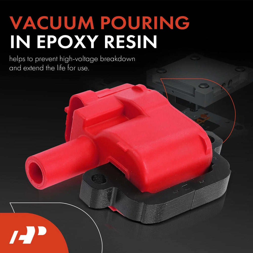 8x Red Ignition Coil for Chevrolet Silverado 2500 HD GMC Sierra 3500 (2001â2007)