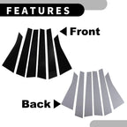 6 x Car Pillar Window Trim Covers for Chevrolet Impala (2006-2013) Black