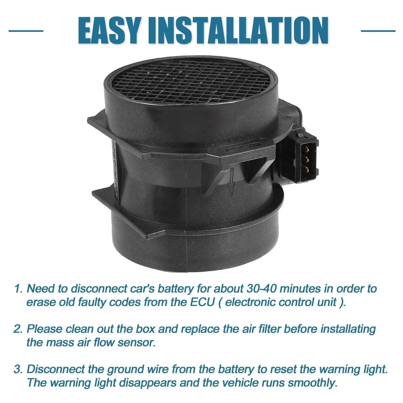 Mass Air Flow Sensor for BMW 323i 2.5L L6