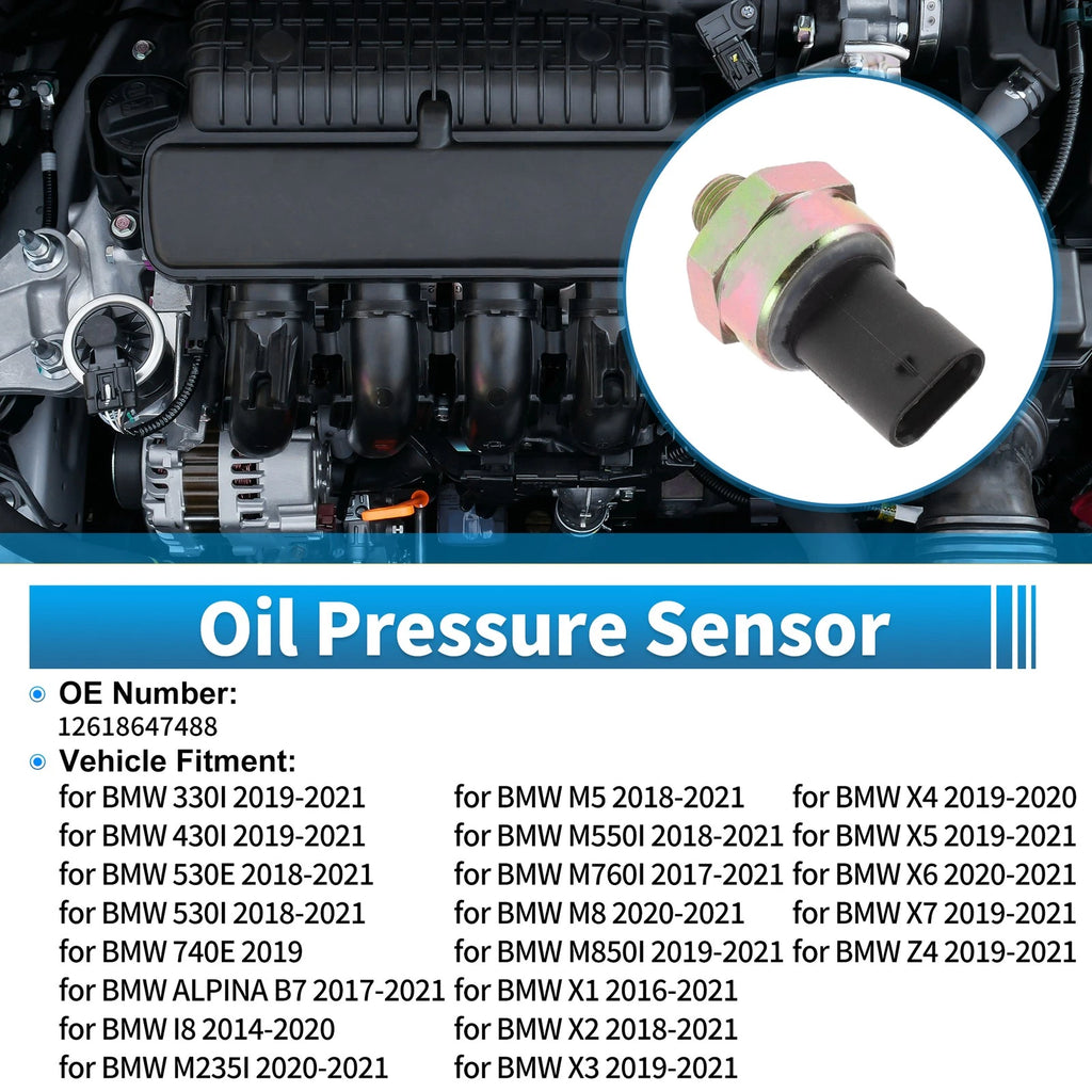 1 pcs Engine Oil Pressure Sensor No.12618647488 for BMW 330I (2019–2021)