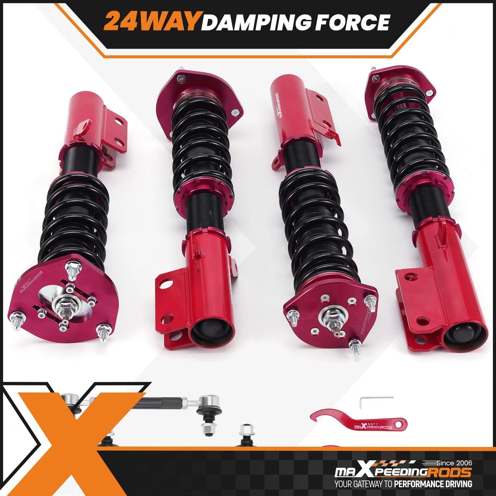 Coilovers Suspension 24 Level Damping Adjustable for Toyota Camry (2007–2011)