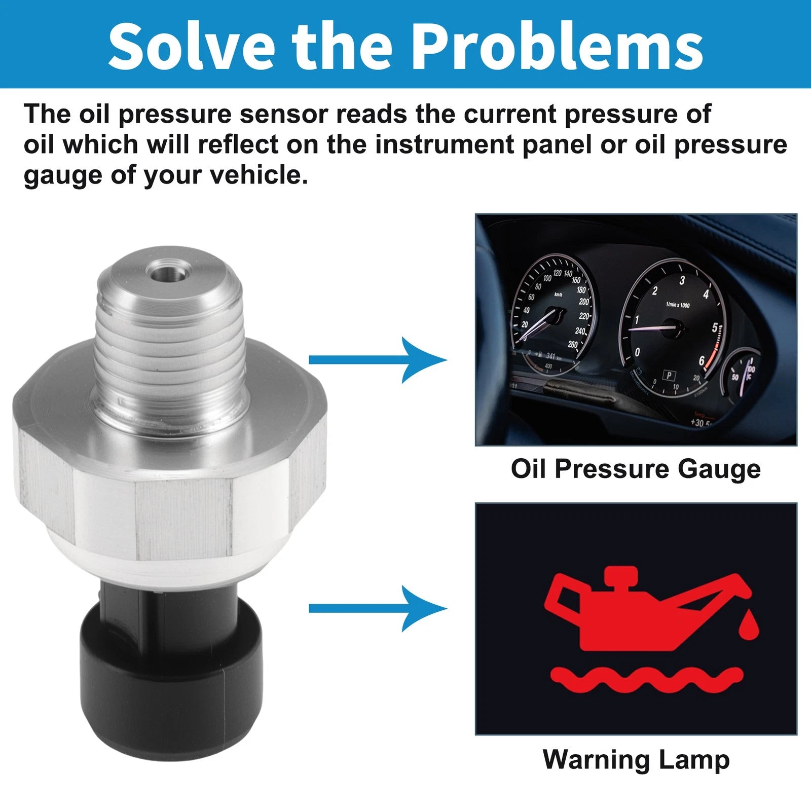 1 Pcs Engine Oil Pressure Sensor No.12677837 for Buick LeSabre (2000–2005)
