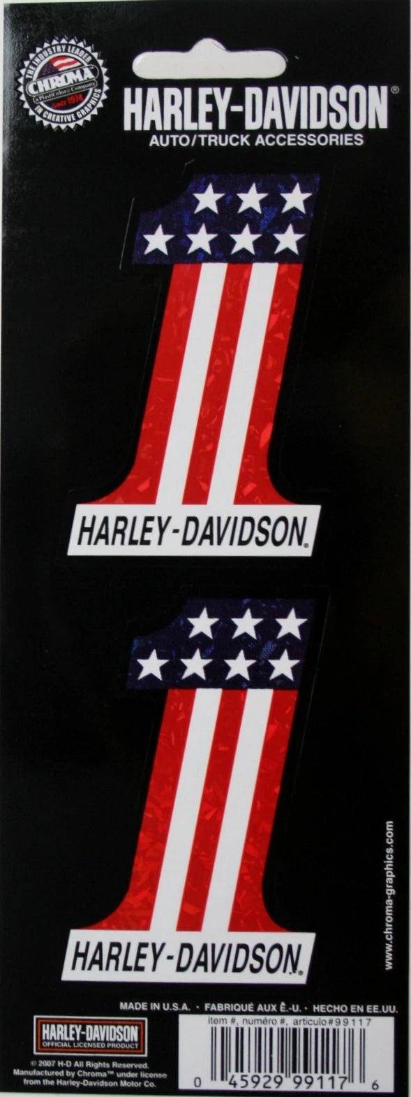 2X Holographix American Flag Decals for Harley Davidson (9117)