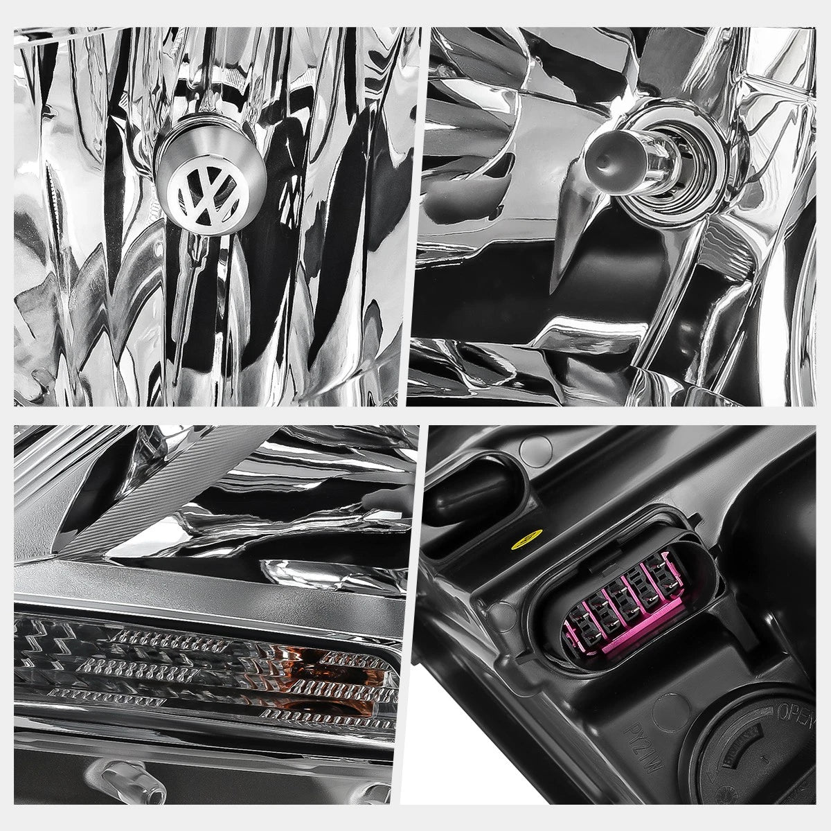 Left Side Headlight Lamp for VW Tiguan (2009–2011) OE Style Chrome Housing Clear Lens