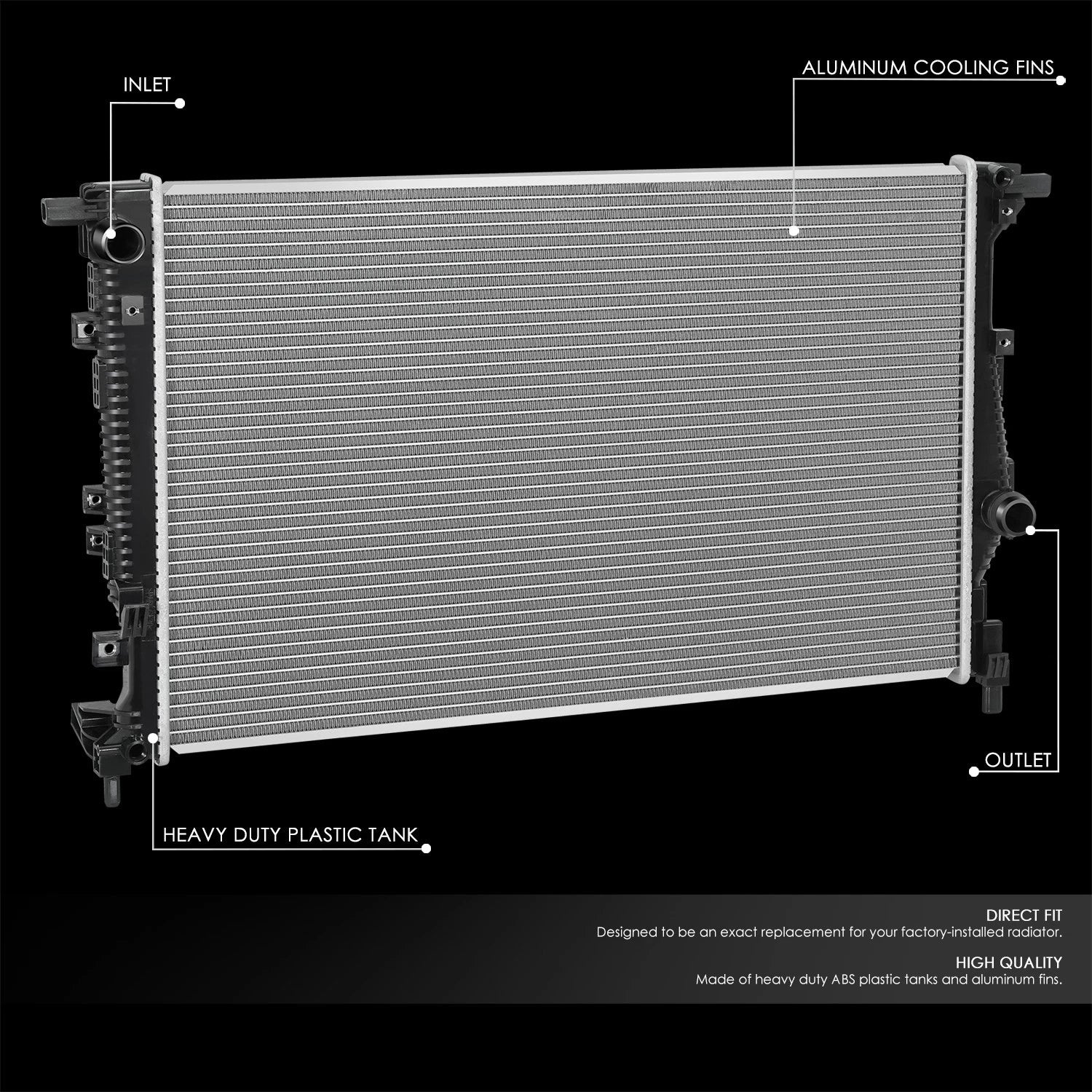 Heavy Duty Aluminum Radiator DPI13847 for Jeep Cherokee 2.0L (2019–2023)