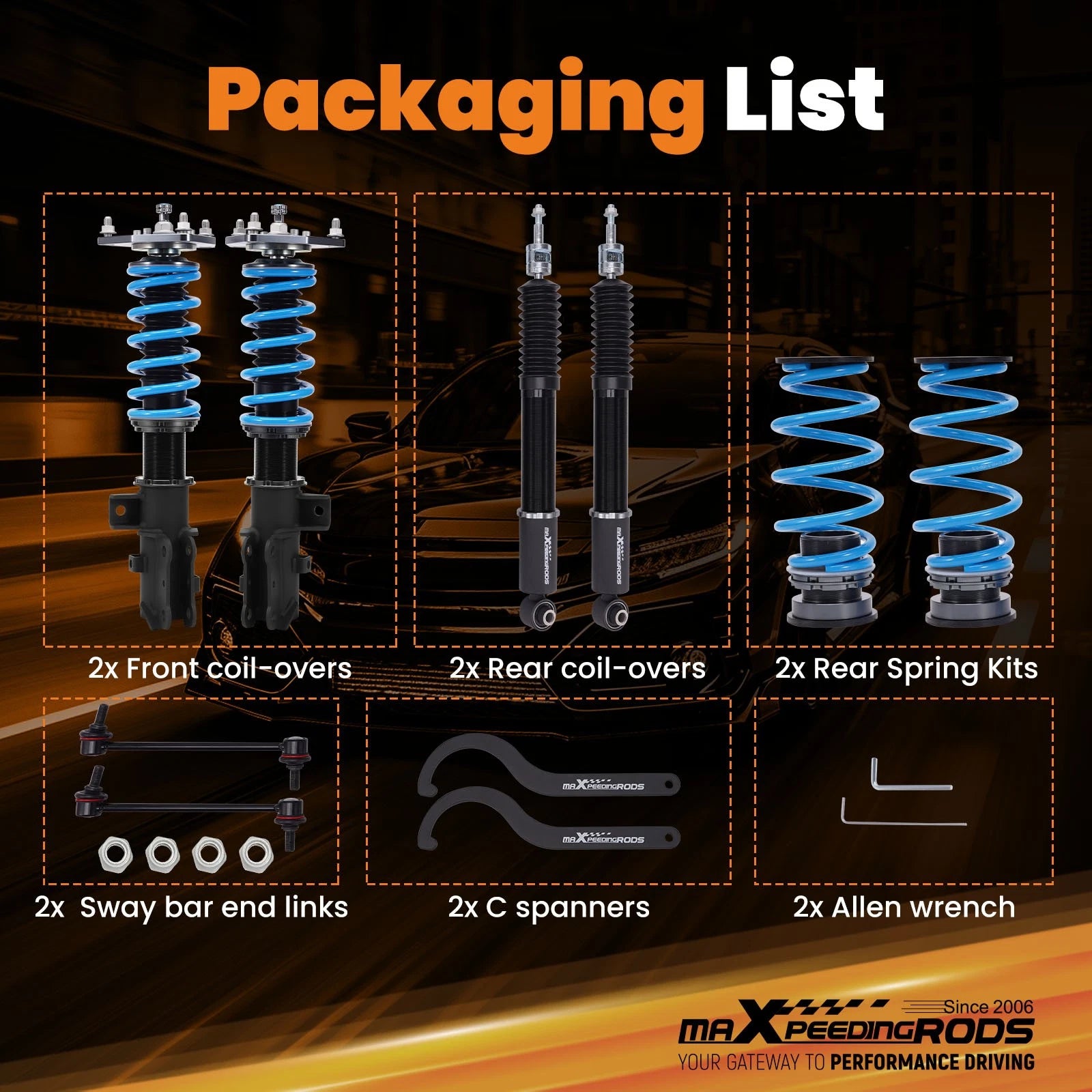 Adjustable Coilover Lowering Kit for Forte Sedan (2019-2022)