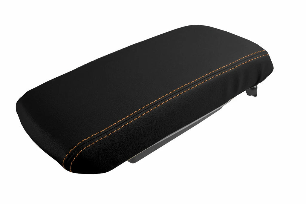 Leather Console Lid Armrest Cover for Dodge Avenger (2008–2014) Orange Stitch