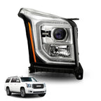 Halogen LED DRL Projector Headlight for GMC Yukon (2015–2017) - Passenger, With Bulb