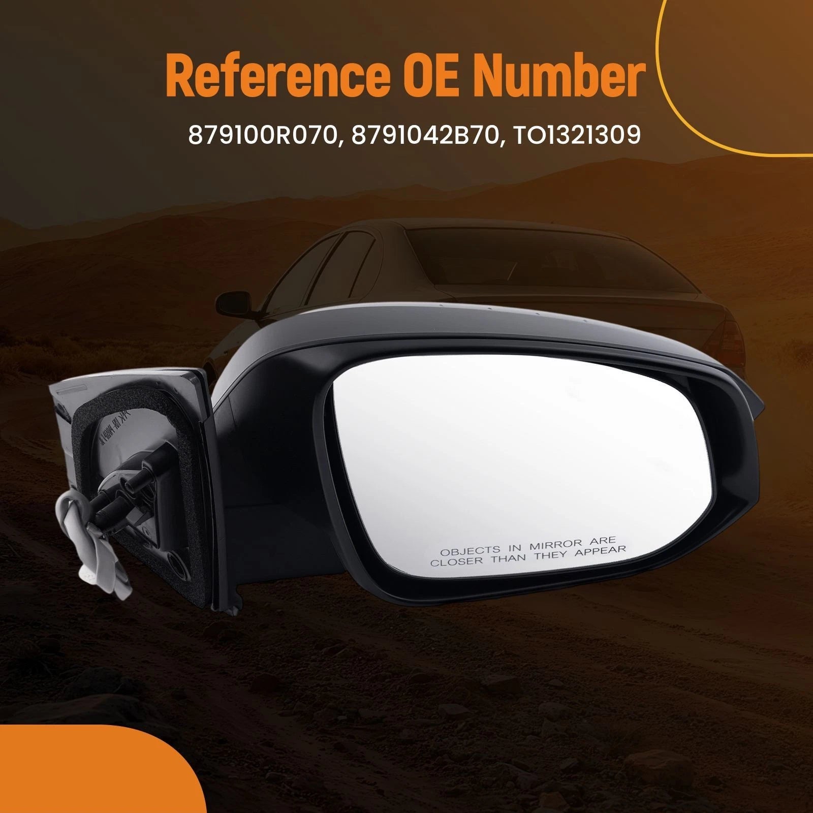 Passenger Rear View Mirror for Toyota RAV4 (2013–2015) 879100R070