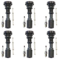 Set of 6 NGK V-Power Spark Plugs & Denso Coil Boots for Santa Fe Sedona Sorento (V6)