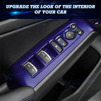 4Pcs Blue Interior Window Lift Button Cover Trim for Honda Civic (2022-2025)