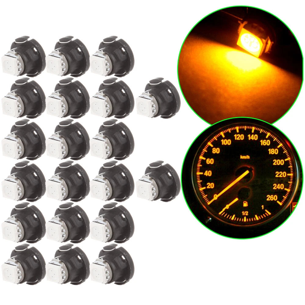 20Pcs Yellow T5 SMD LED Bulbs for Instrument Dash Gauge Cluster