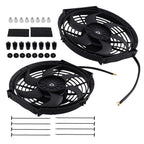 2X 10" Universal Slim Electric Radiator Cooling Fan 12V Push Pull Kit