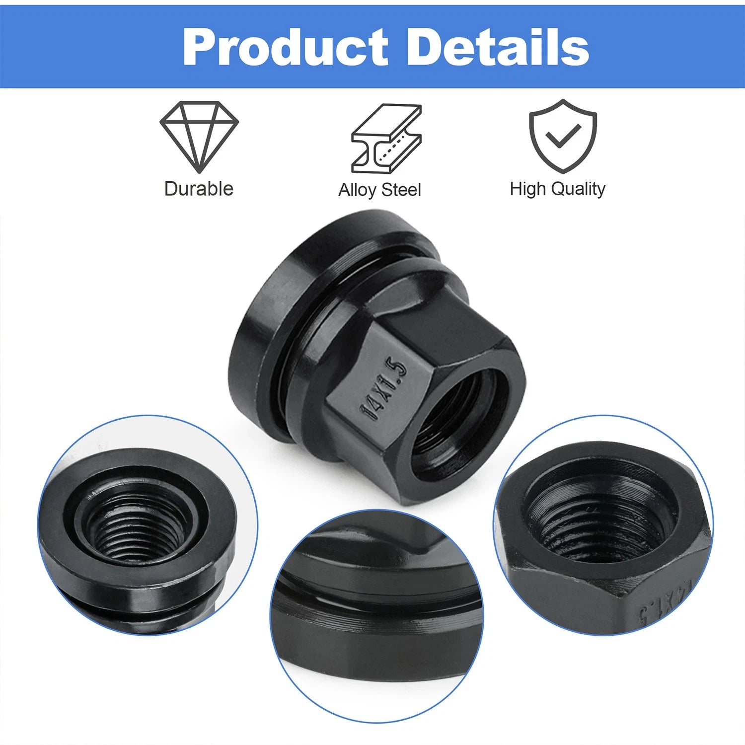 Set of 32 Replacement Lug Nuts for Ford F250 F350 (2003–2023) 14x1.5