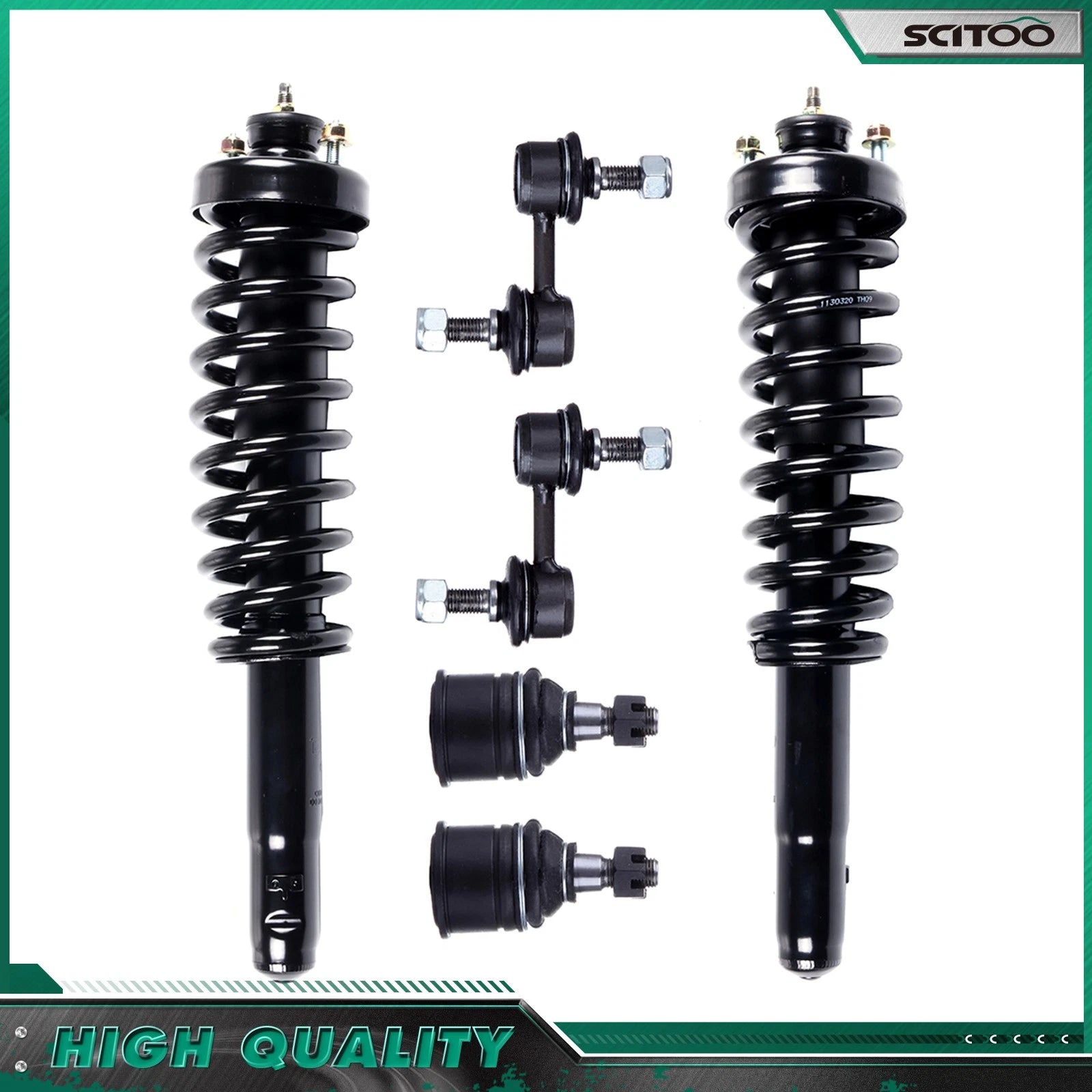 Front Complete Strut w/ Coil Spring & Sway Bar End Link for Honda CR-V (1997–2001)