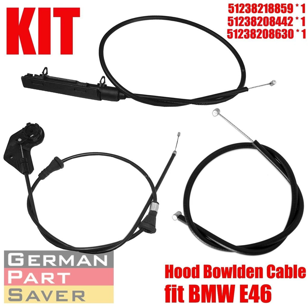 3X Engine Hood Release Bowden Cable for BMW E46 (1999-2005)