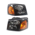 Set of 2 Black Headlights for GMC Envoy XL (2002–2009)