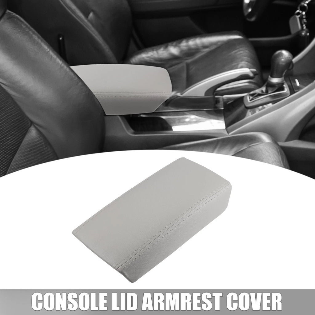 Center Console Lid Armrest Cover for Honda Accord (2003–2007) Faux Leather Gray