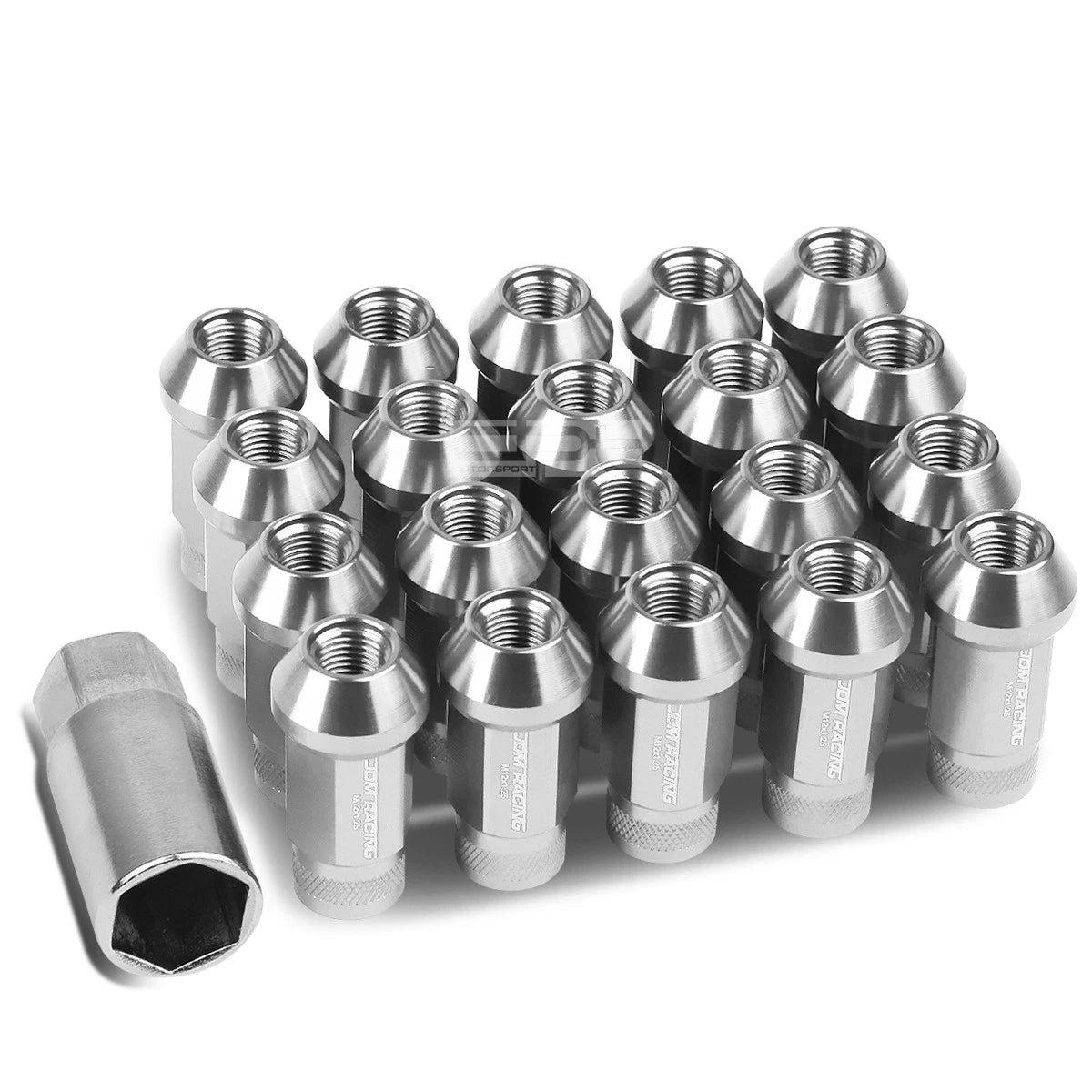 20x Open End M12x1.25 50mm Tall Aluminum Lug Nuts for JDM Vehicles