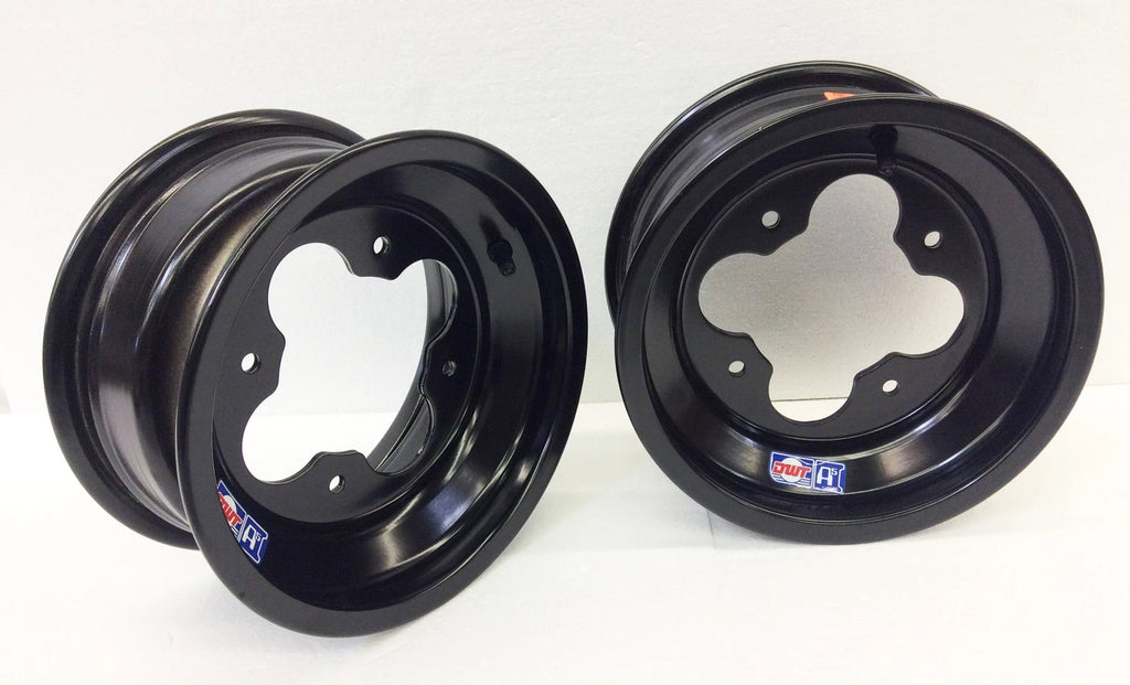 2X DWT Black A5 Rolled Lip ATV Front Wheel for Honda 450R 400EX 250R (2004–2023) 10" 10x5 4/144