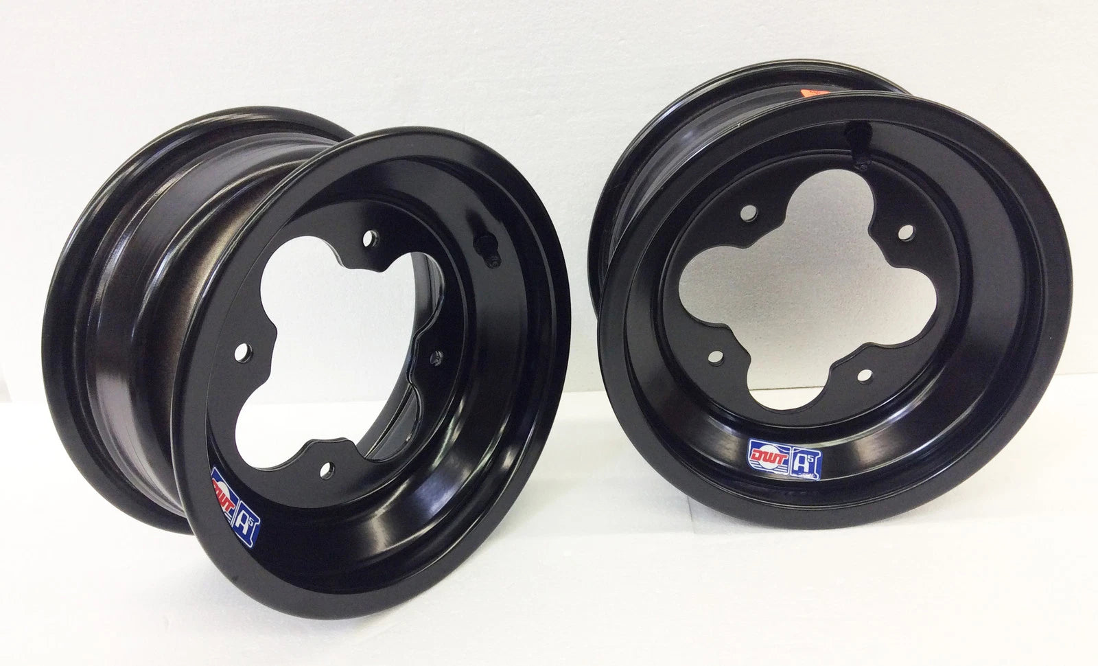 2X DWT Black A5 Rolled Lip ATV Front Wheel for Honda 450R 400EX 250R (2004–2023) 10" 10x5 4/144