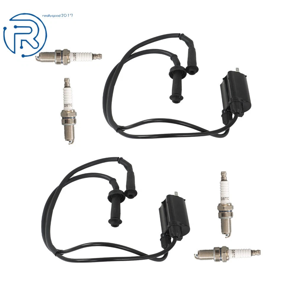 Set of 2 Ignition Coils & Spark Plugs for Honda VT1100 Shadow (1995–2007)