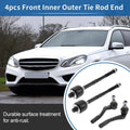 4pcs Front Inner Outer Tie Rod Ends for Mercedes-Benz C55 (2005-2006)