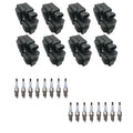 Set of 8 Ignition Coils & 16 Spark Plugs for Mercedes C55 AMG (2005–2006)