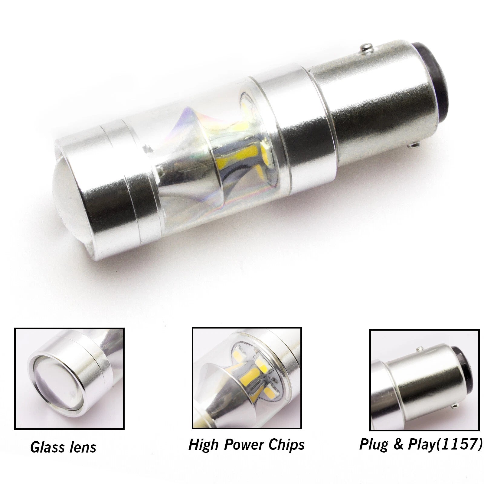 2-Pack LED Backup Reverse Light Bulbs for 1157 7507 Bay15d (6000K White, 2-Year)