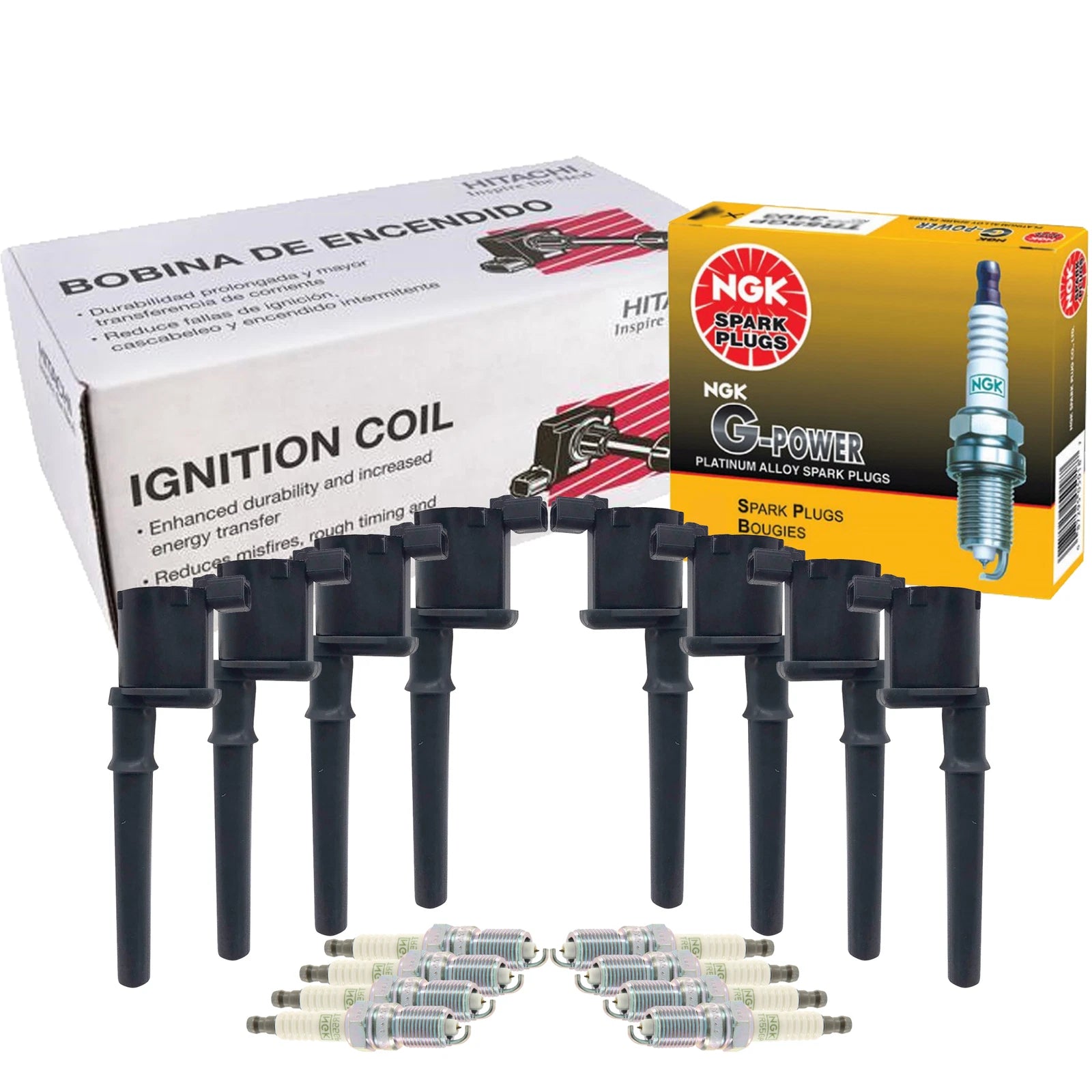 Set of 8 Ignition Coils & Spark Plugs for Ford Lincoln Mercury