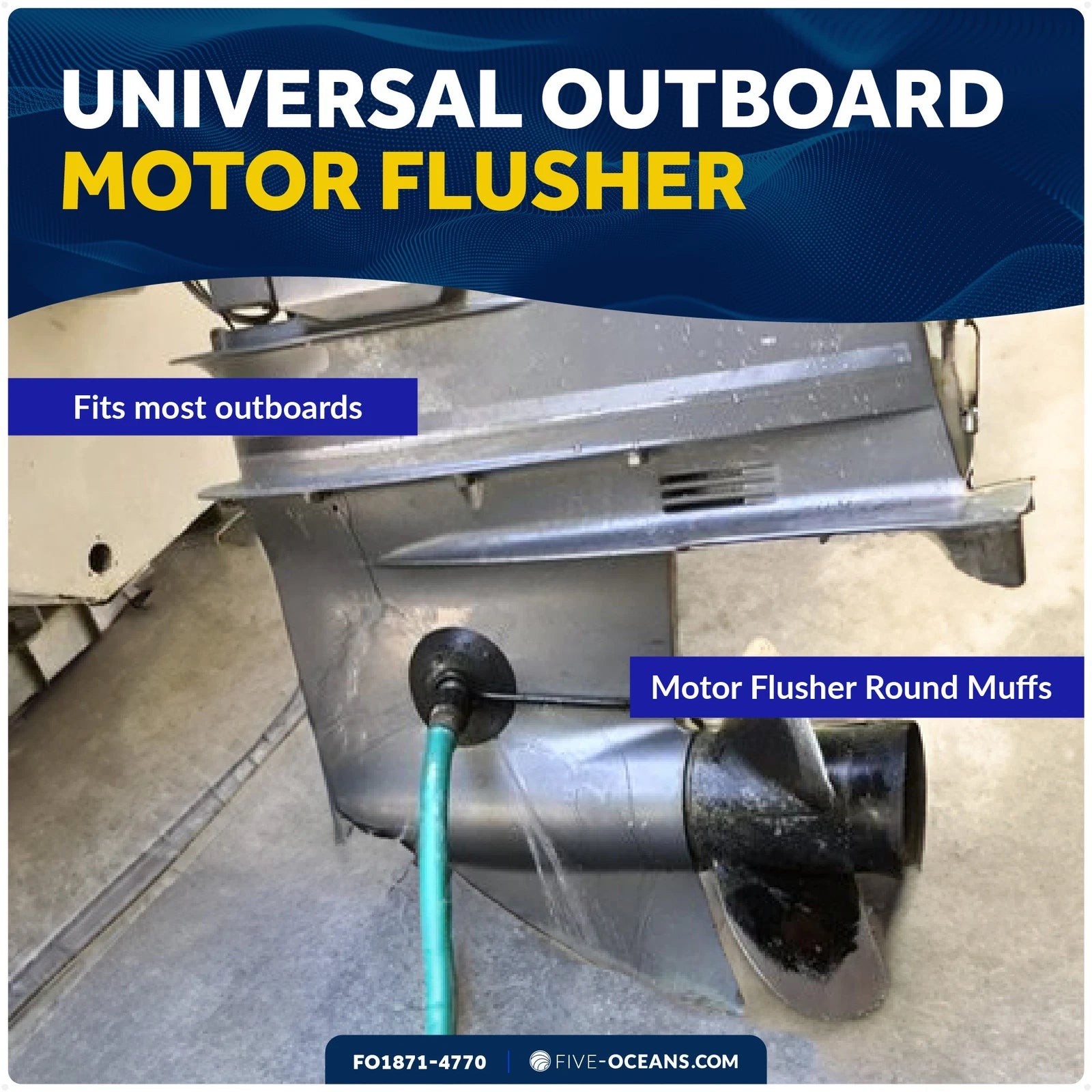 Set of 2 Outboard Motor Flusher Round Muffs & Gear Oil Pump for Universal