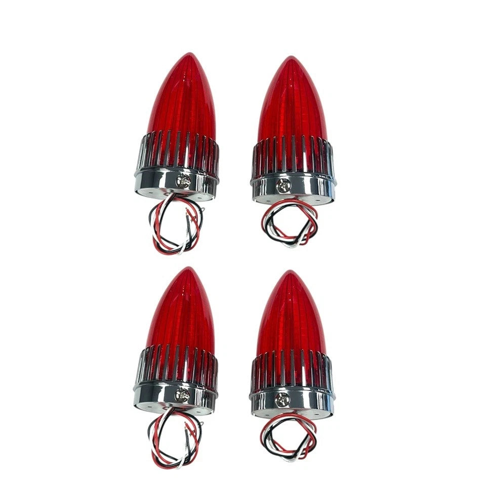 LED Tail Light Kit w Chrome Bezels for 1959 Cadillac (1959–1959)