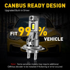 H7 LED Headlight Bulbs Kit for (44000LM, 6500K, Hi/Low Beam)