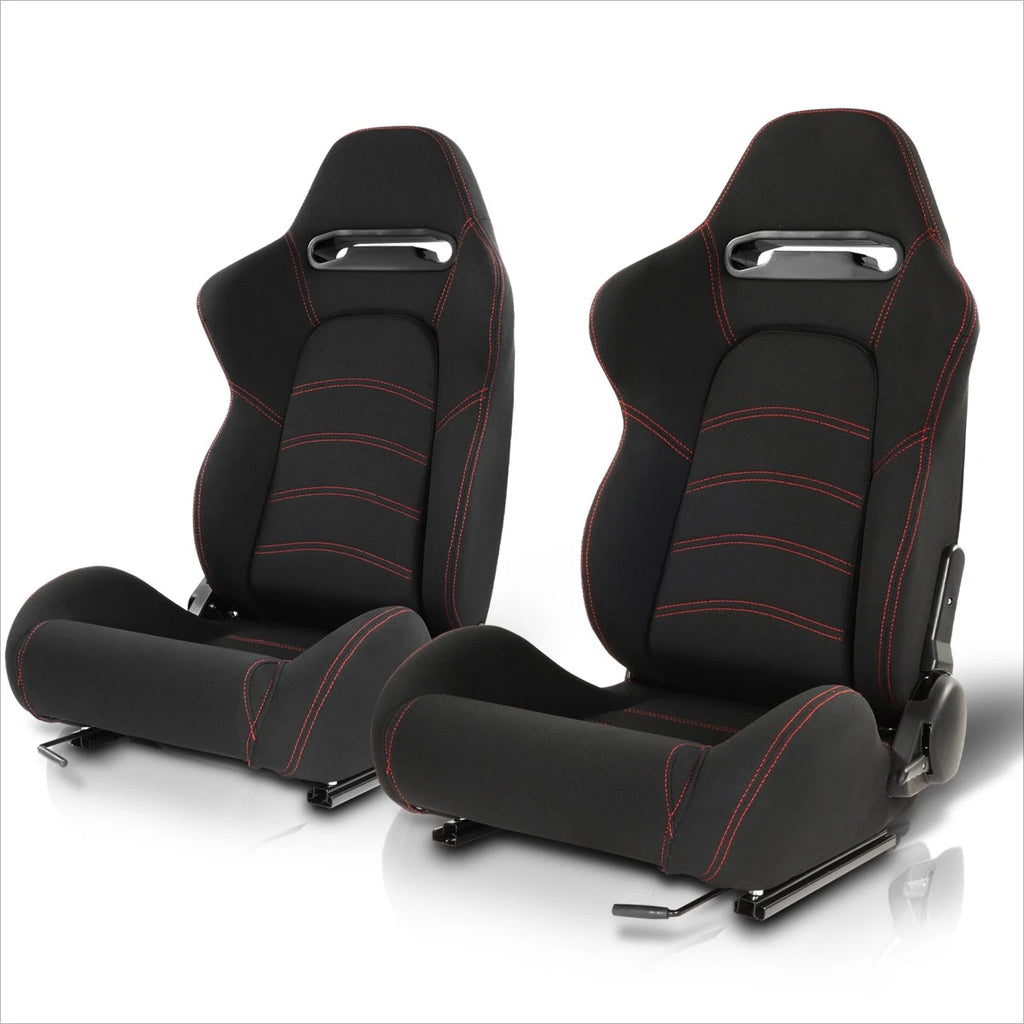 2Pcs Reclinable Racing Seats for Universal Fit (21.5" W X 21.5" D X 35" H)