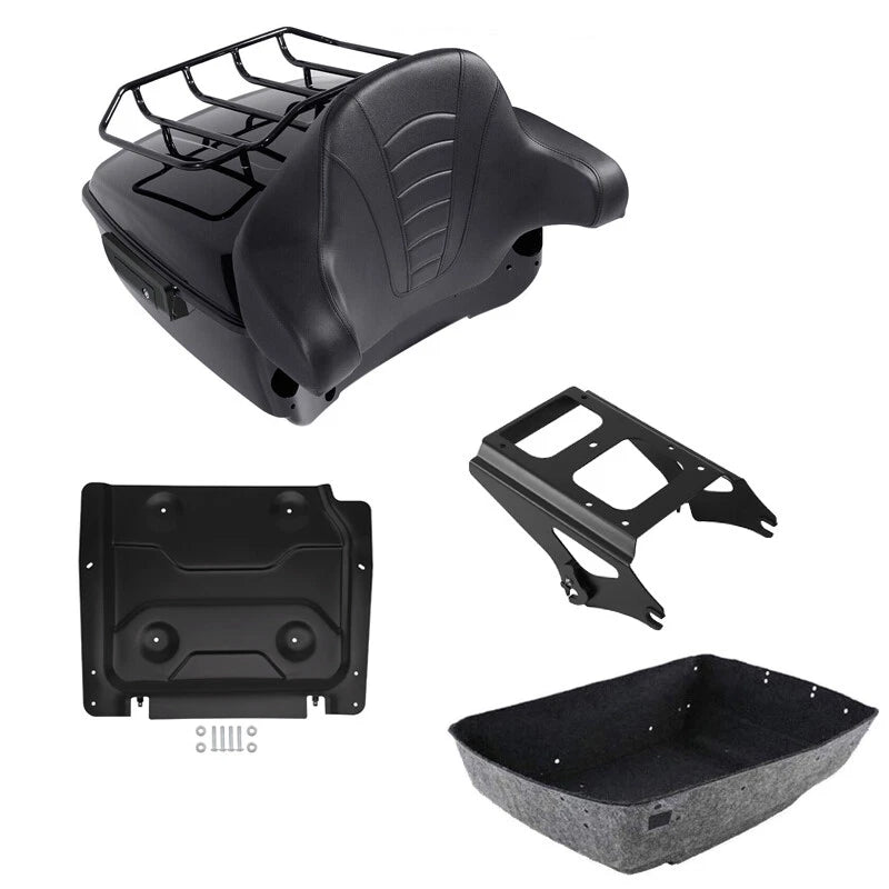 Trunk Backrest Pad Mount Rack Plate for Harley Road Glide (2009–2013)