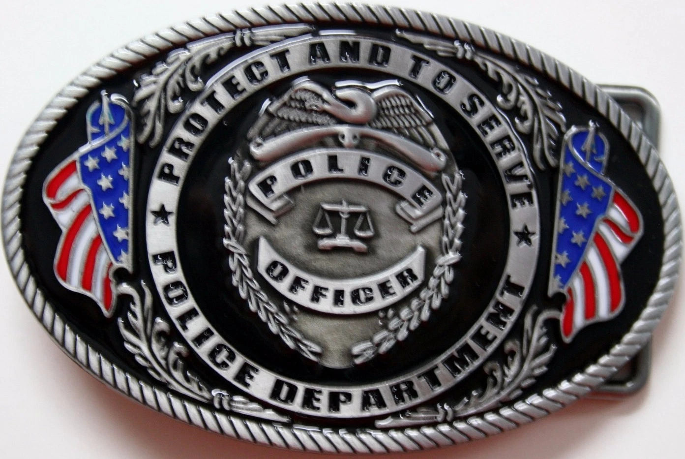 Belt Buckle Replacement Latch for Police Officer (USA Flag)