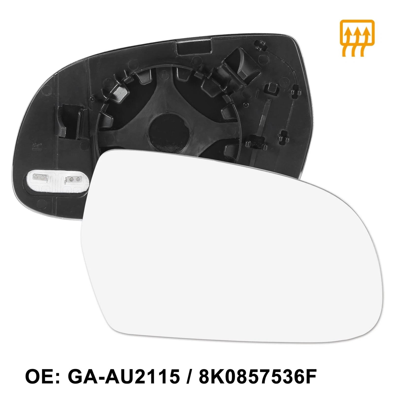 Heated Mirror Glass w/ Backing Right Side RH for Audi A3 A4 A5 S5 (2008–2016)