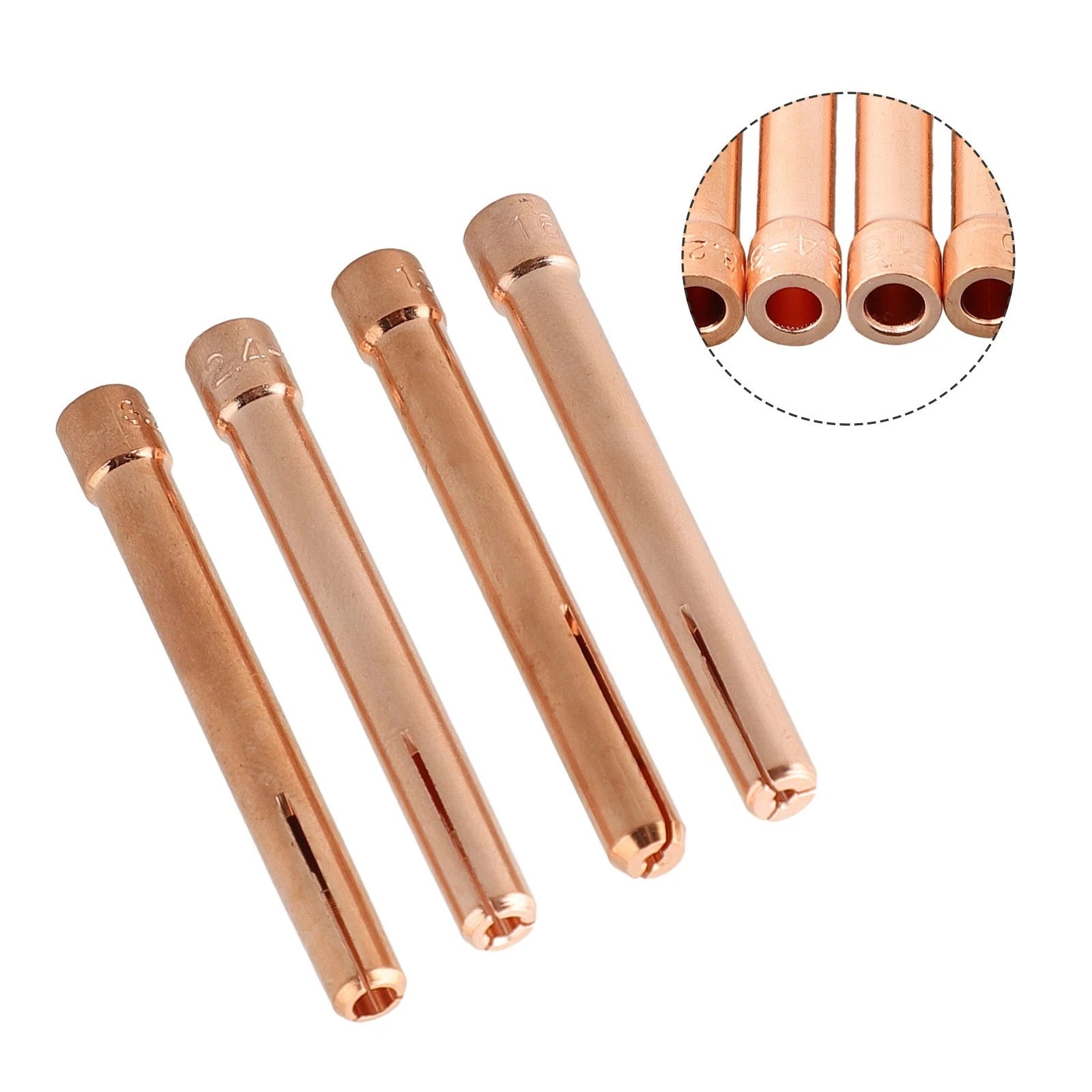 Set of 4 TIG Welding Torch Collets for (10N22, 10N23, 10N24, 10N25)