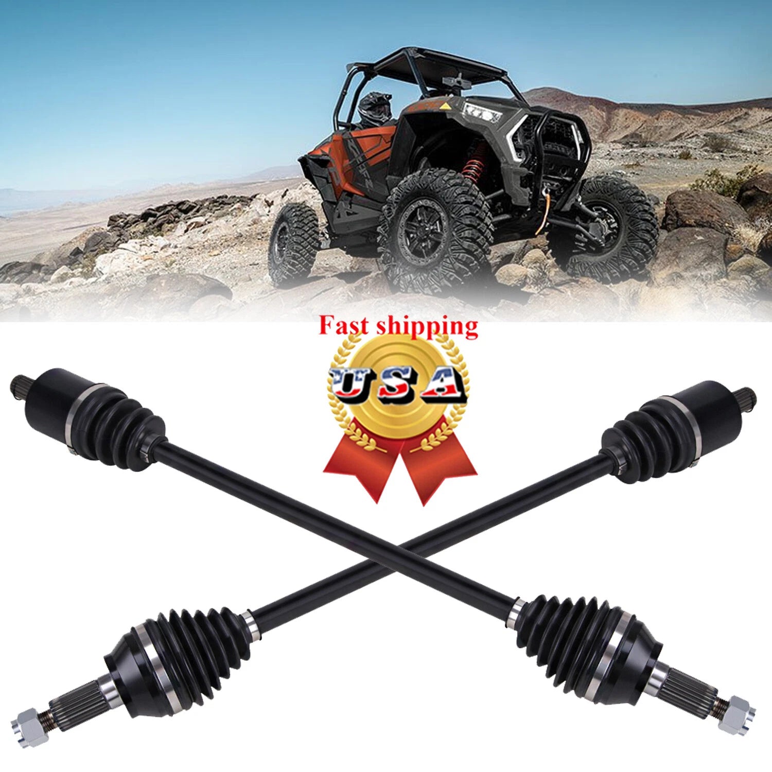 Set of 2 CV Joint Axles for Polaris RZR XP 1000 EPS (2014–2019)
