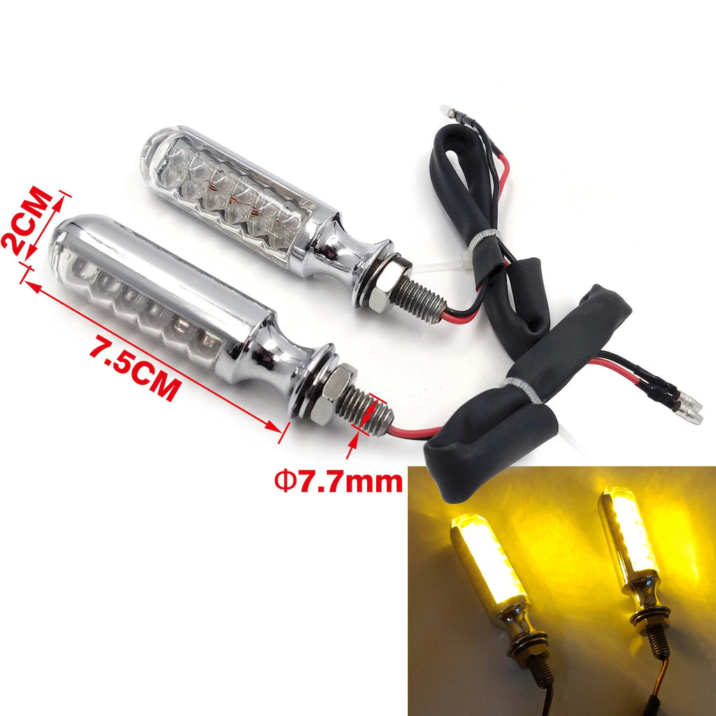 10mm Chrome Turn Signal Blinkers for Yamaha Kawasaki BMW Suzuki