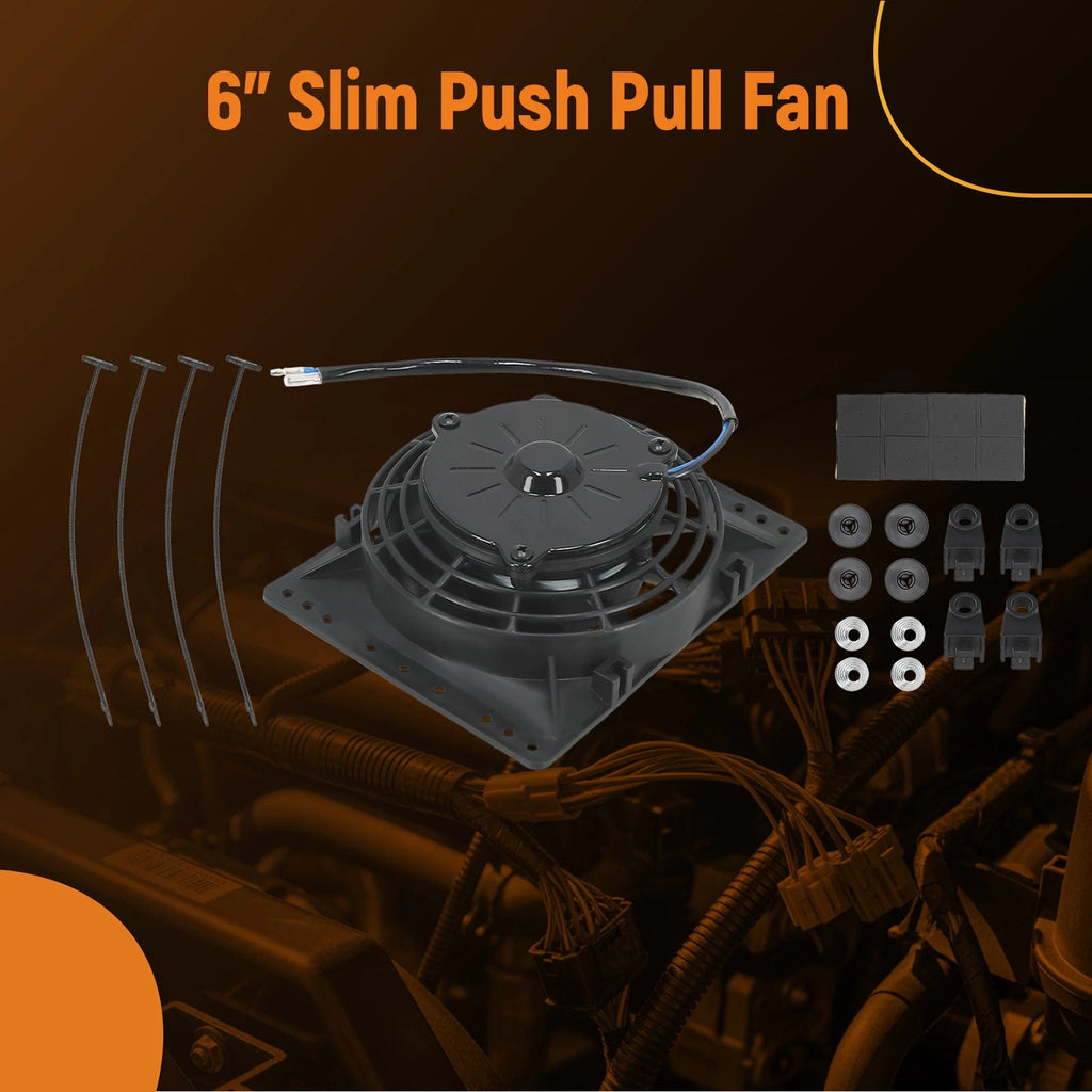 Universal Slim Push Pull Radiator Cooling Fan Mount Set for (12V 80W) (2000–2000)