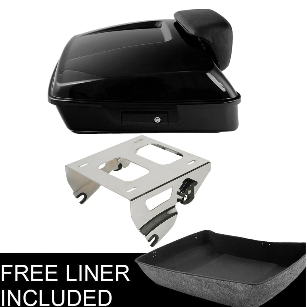 Chopped Trunk Backrest Solo Mount Rack for Harley Touring Road King (2014–2026)